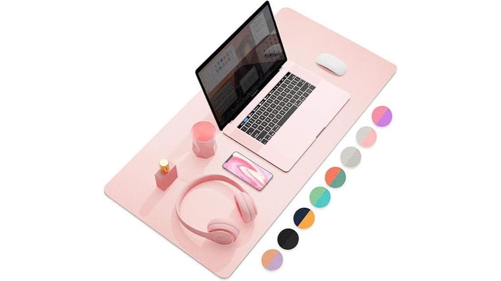 pink dual sided desk pad