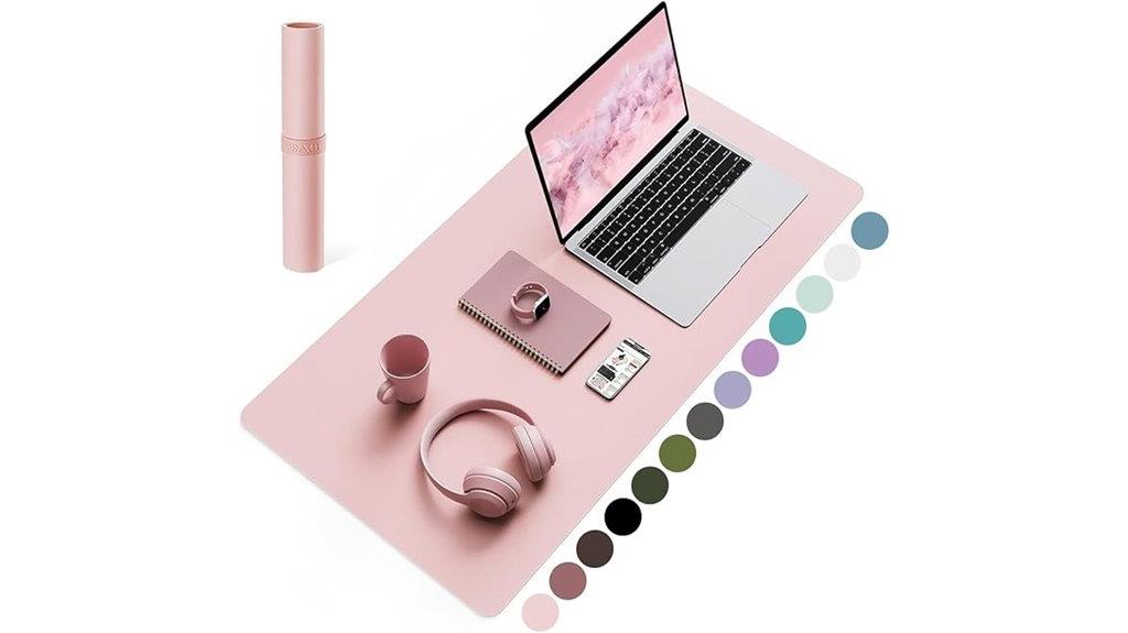 pink non slip desk pad