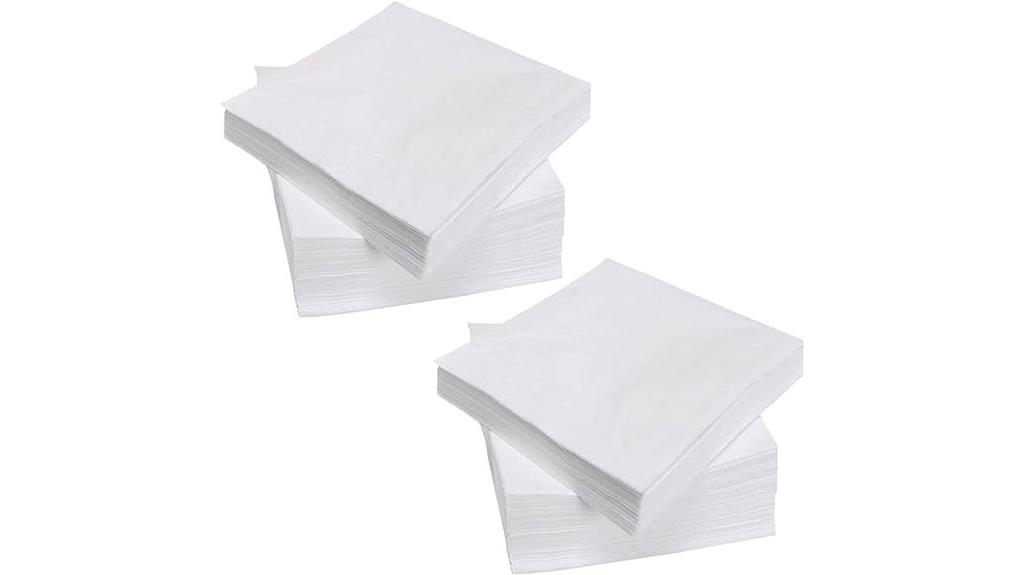 plain white beverage napkins