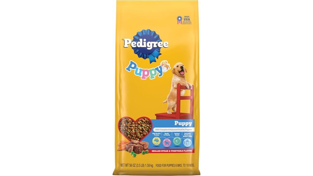 puppy food with steak