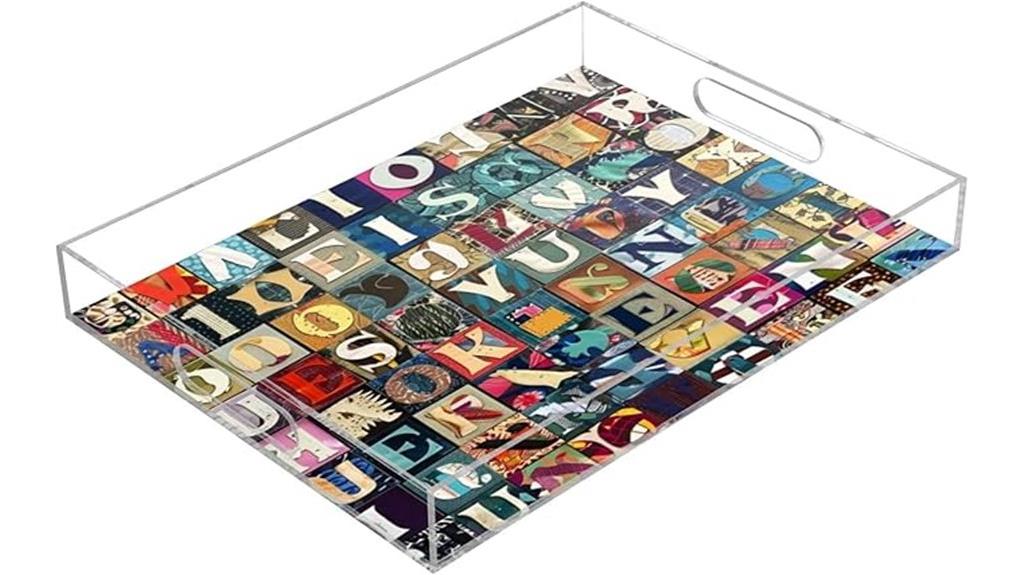 puzzle themed serving tray