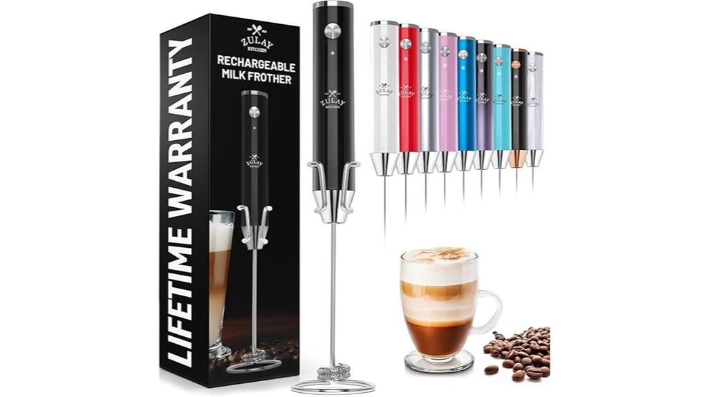 rechargeable milk frother device