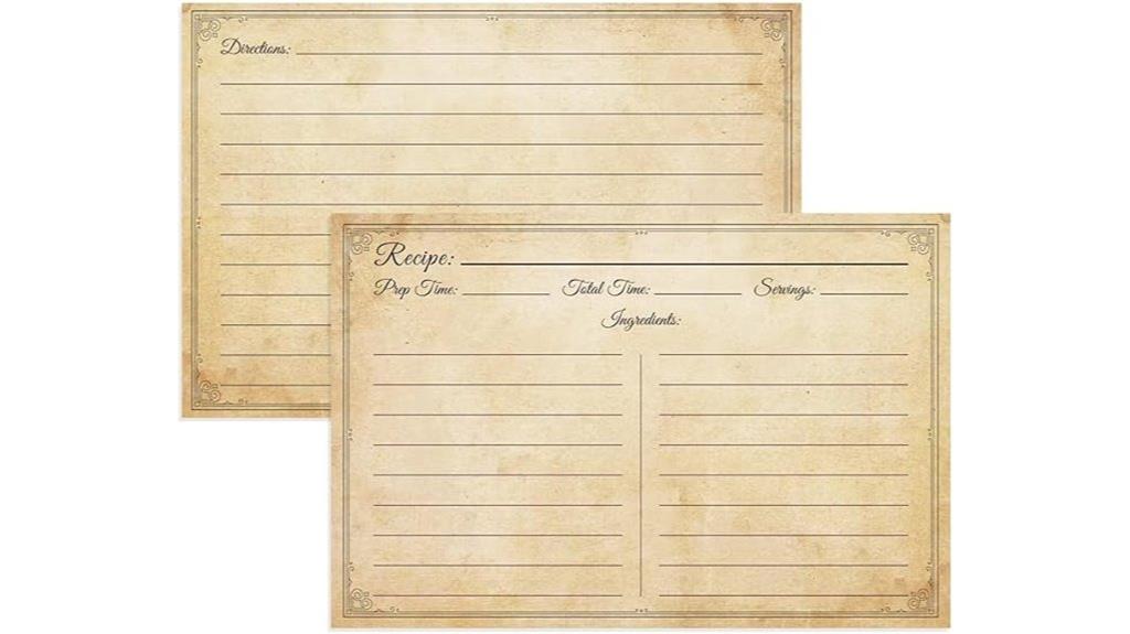 recipe cards double sided