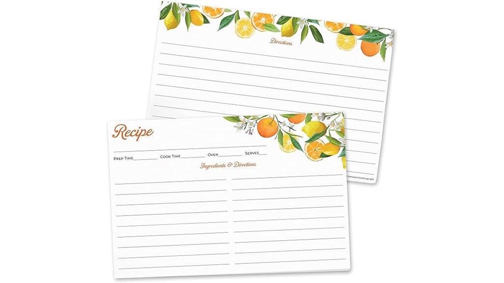 recipe cards double sided