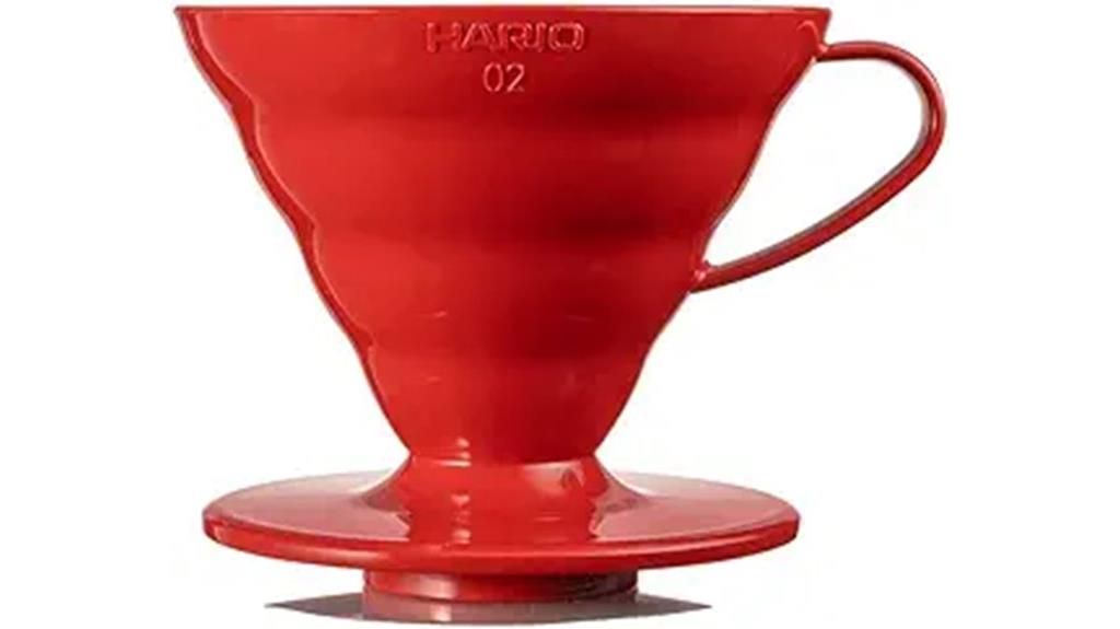 red plastic coffee dripper
