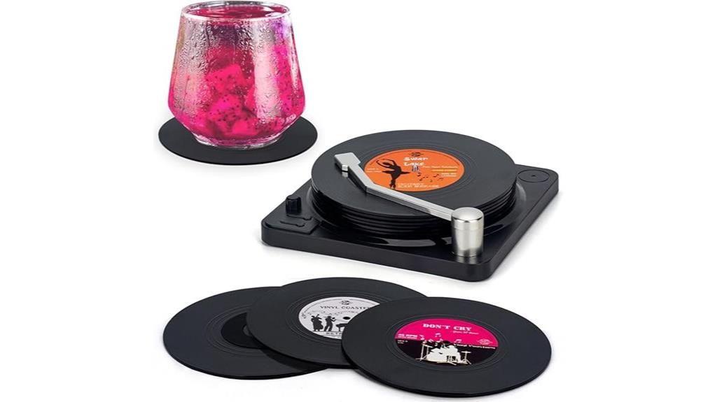 retro vinyl record coasters