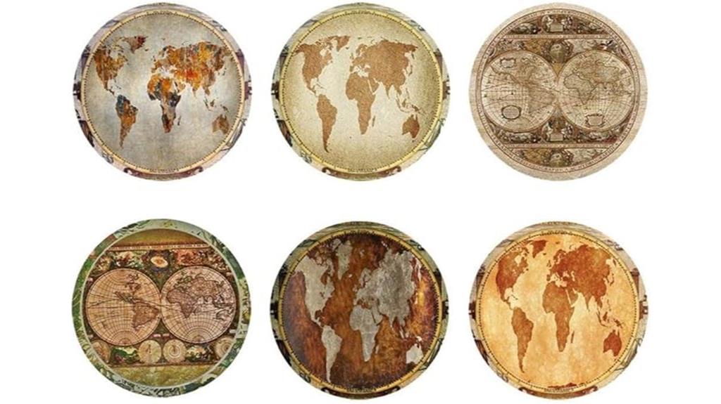 retro world map coasters