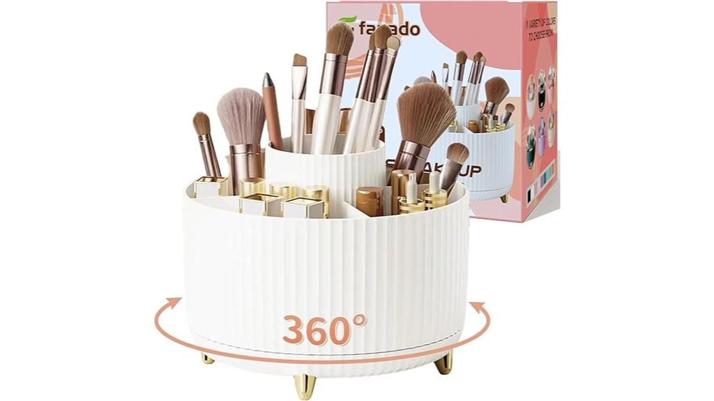 rotating makeup brush organizer