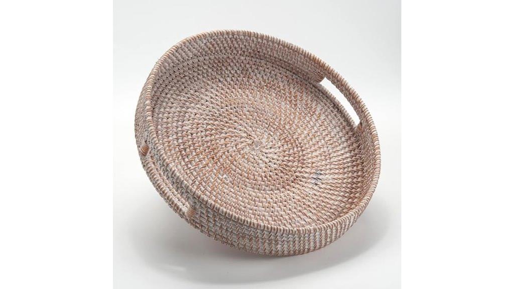 round rattan coffee tray