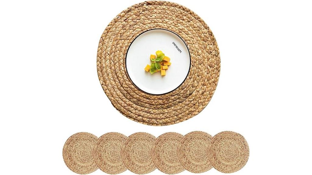 round rattan placemats set