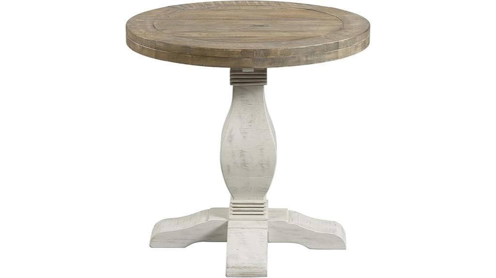 rustic wooden round table