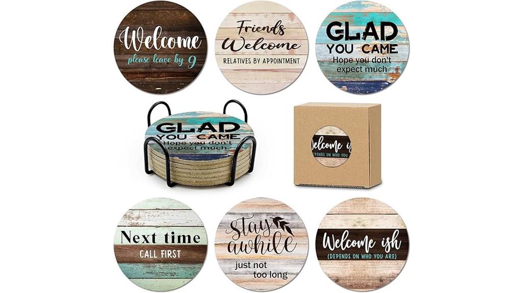 sarcastic drink coasters set