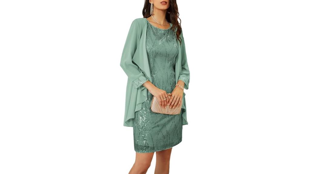 sequin knee length dress