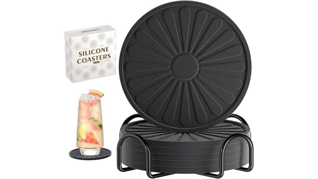 silicone coaster set holder
