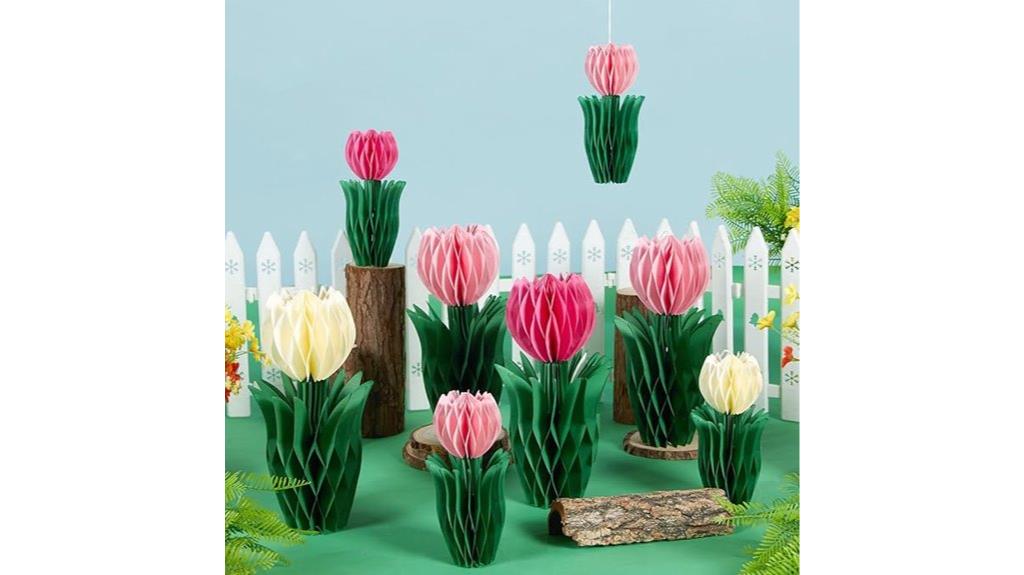 spring themed honeycomb decorations