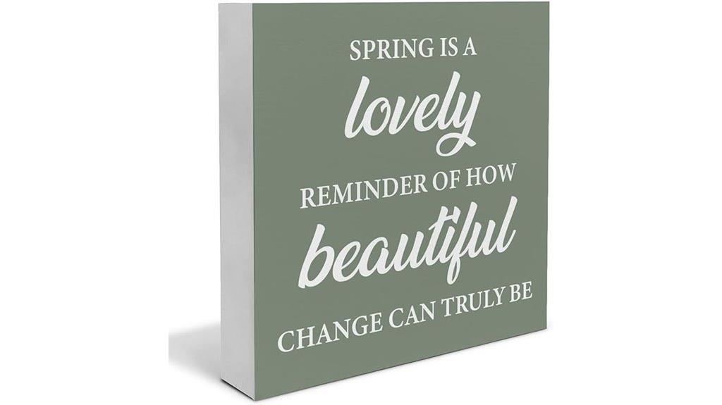 spring themed wooden sign