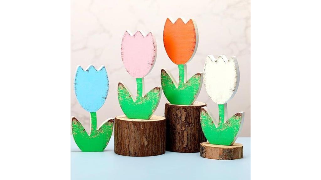 spring tulip wood decor