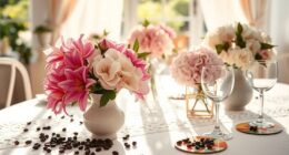 spring wedding coffee table decor