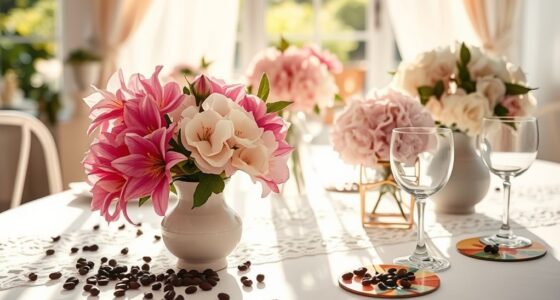spring wedding coffee table decor