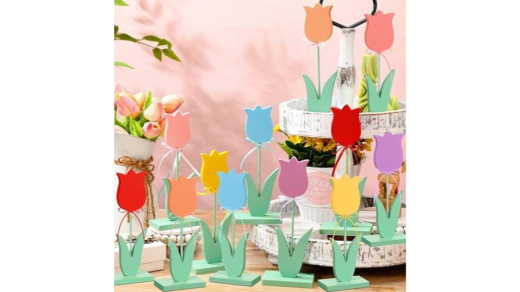 spring wooden tulip centerpieces