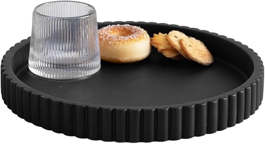stylish black concrete tray