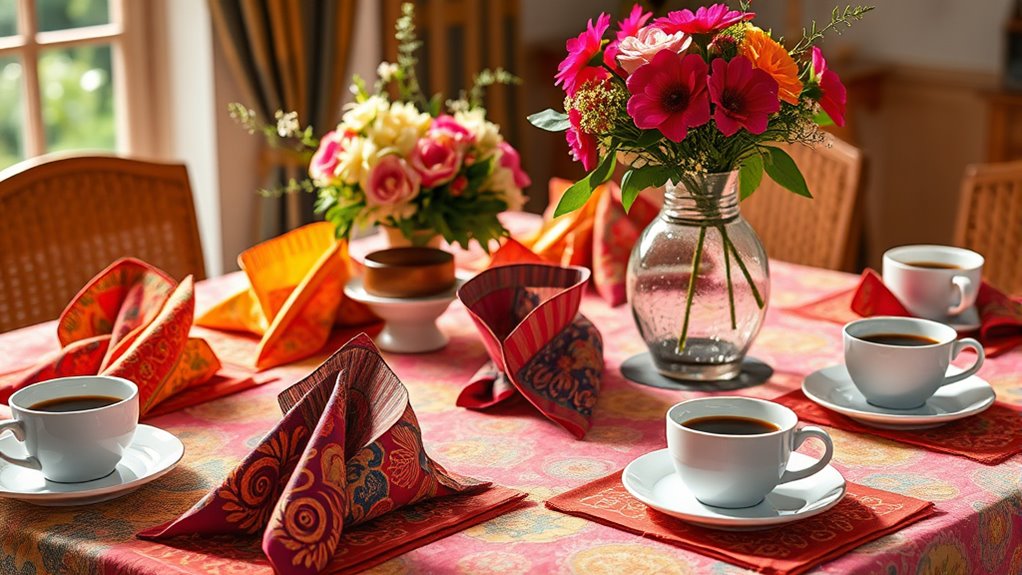 stylish coffee napkins selection
