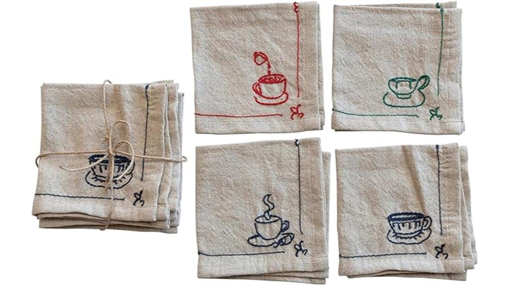 stylish cotton linen napkins set