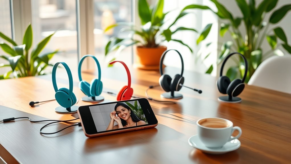 stylish headsets for connection