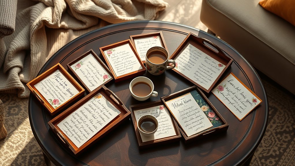 stylish trays for love notes