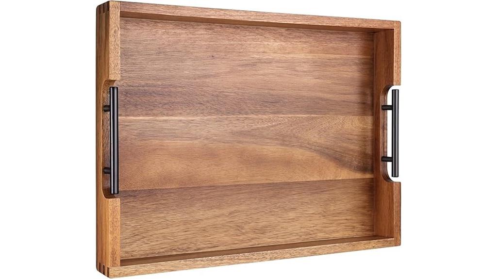 stylish wooden serving tray