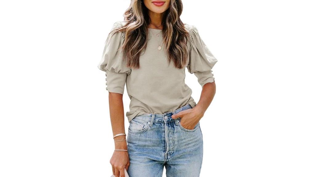 summer blouse with puff sleeves
