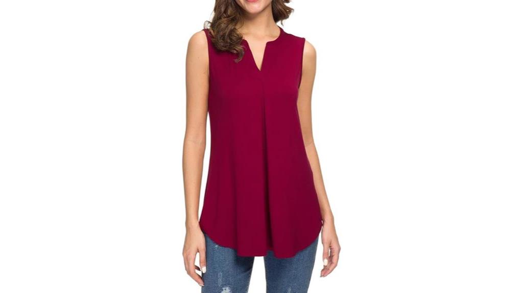 summer sleeveless v neck blouse