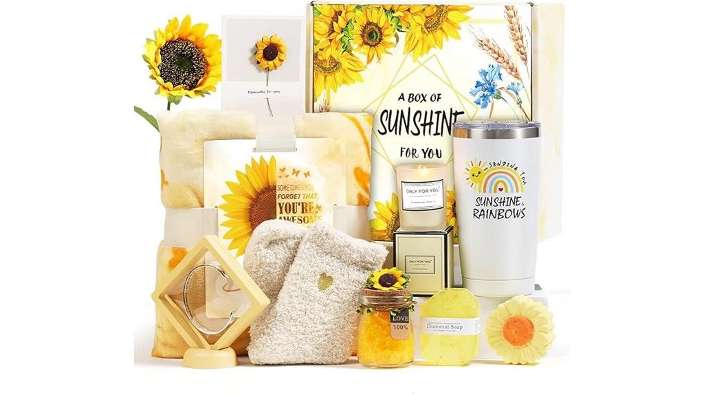 sunflower themed spa gift set