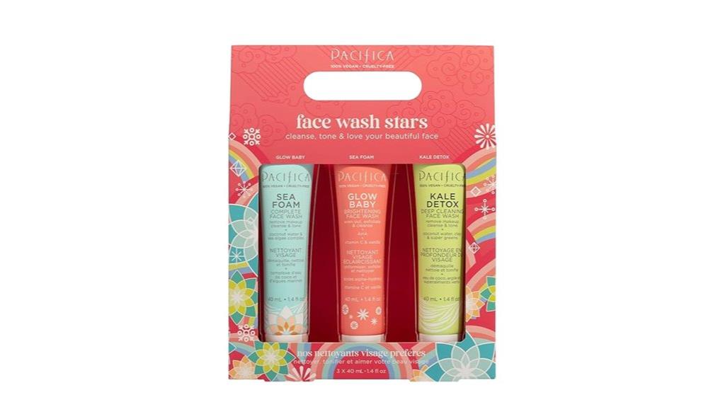 three pack face wash set