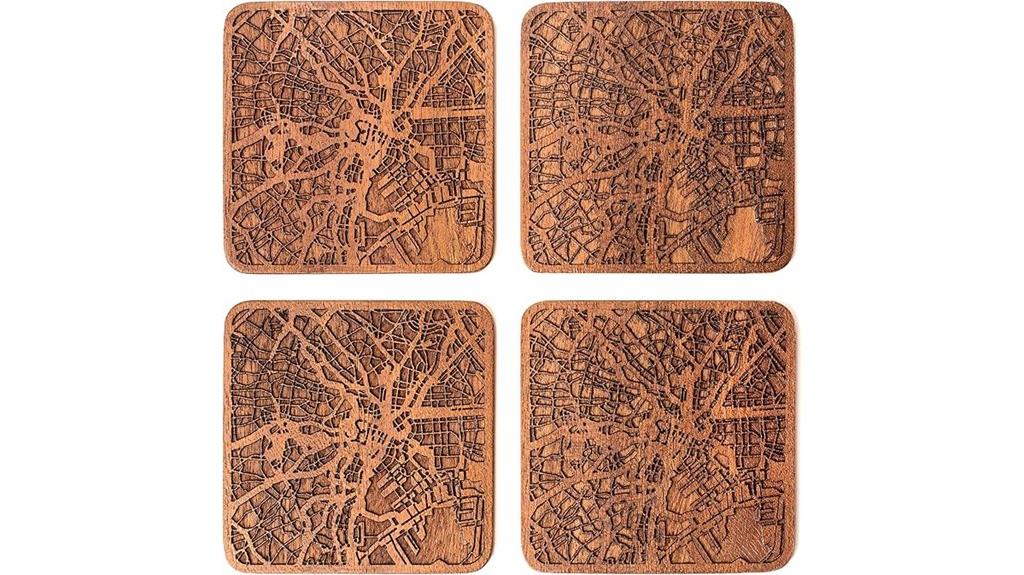 tokyo map wooden coasters