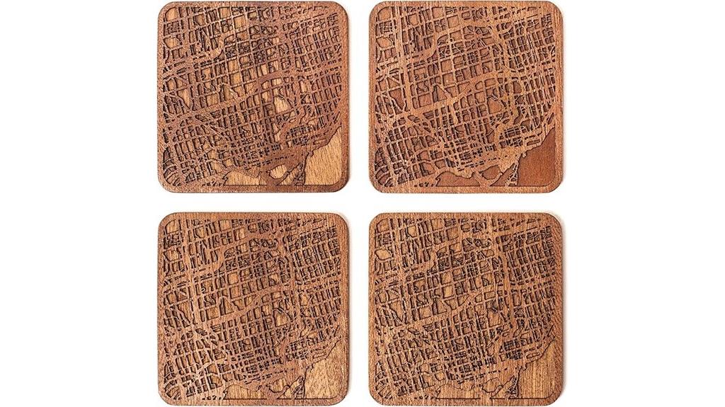 toronto map coaster set