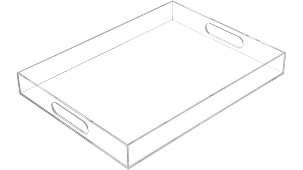 transparent rectangular serving tray