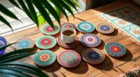 travel inspired coffee table coasters
