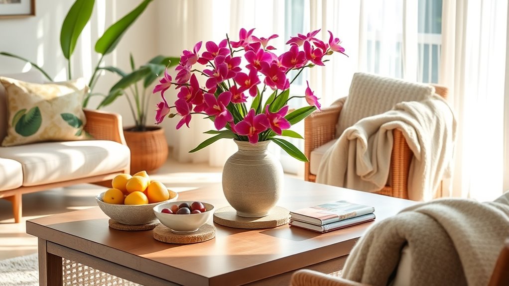 travel inspired coffee table decor