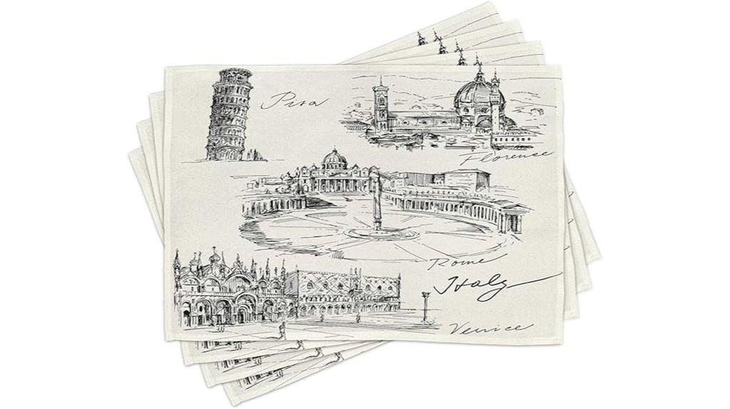 travel themed italian placemats