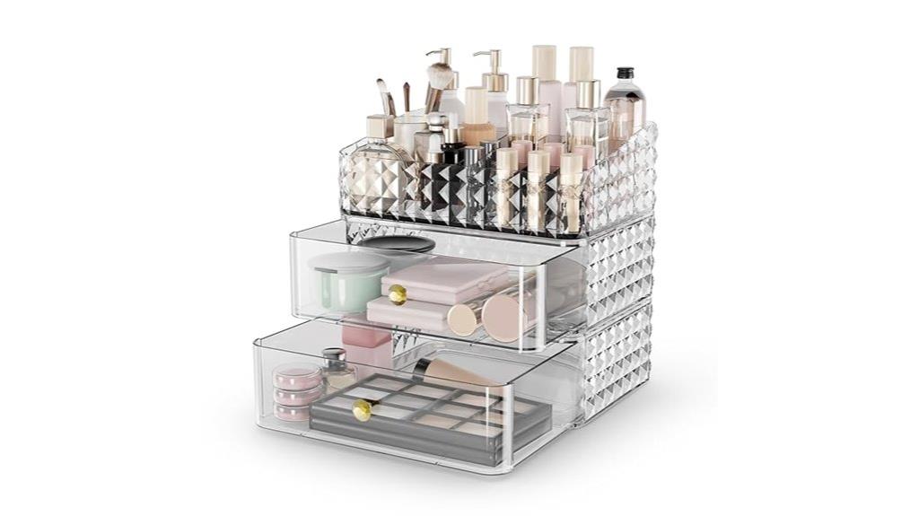 vanity makeup storage solution