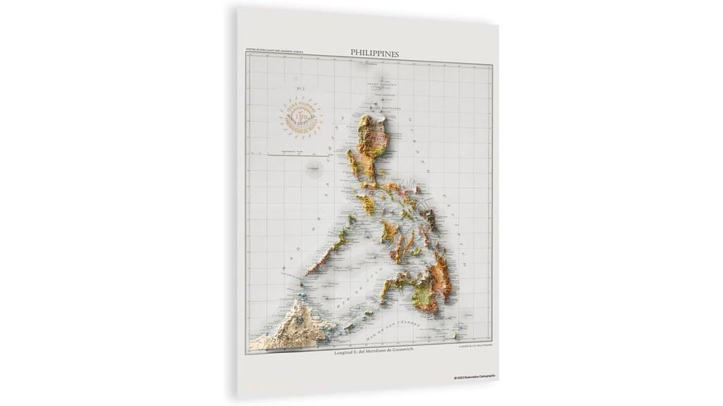vintage philippine relief map