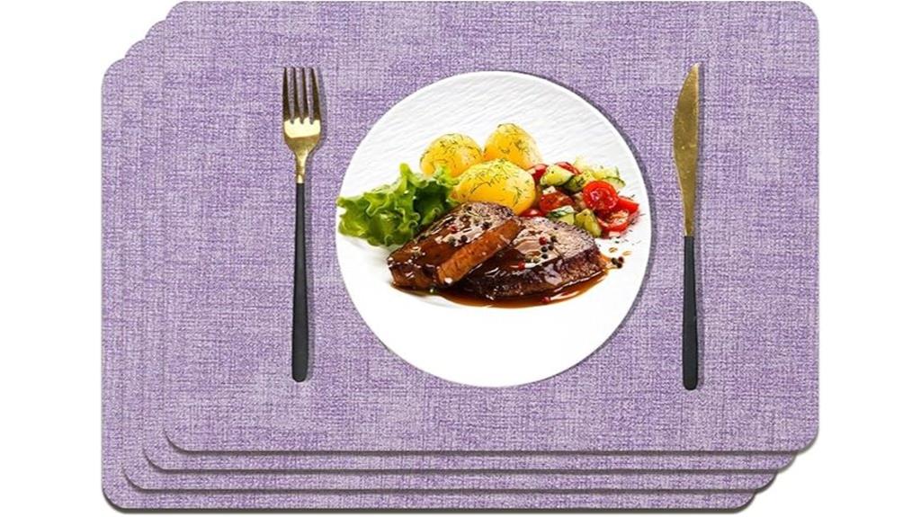 violet square placemat set