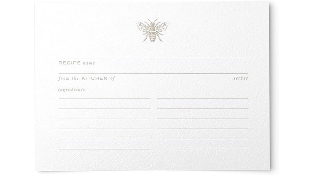 water resistant recipe cards