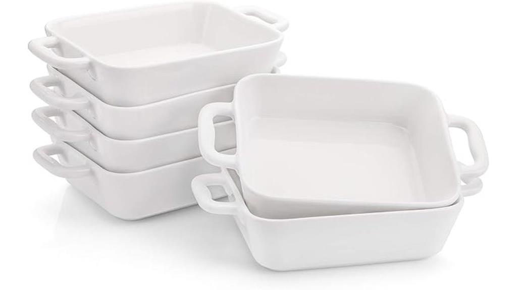 white porcelain bakeware set