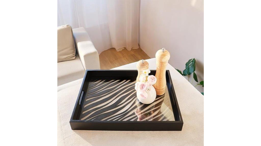 white zebra wood tray
