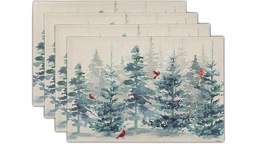 winter themed table decor set