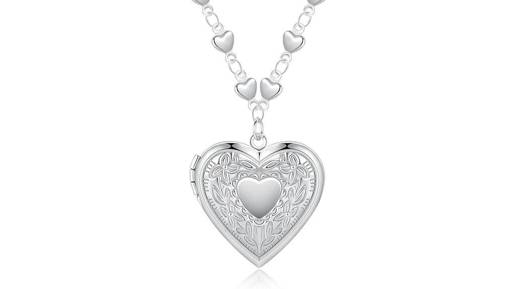women s heart locket necklace