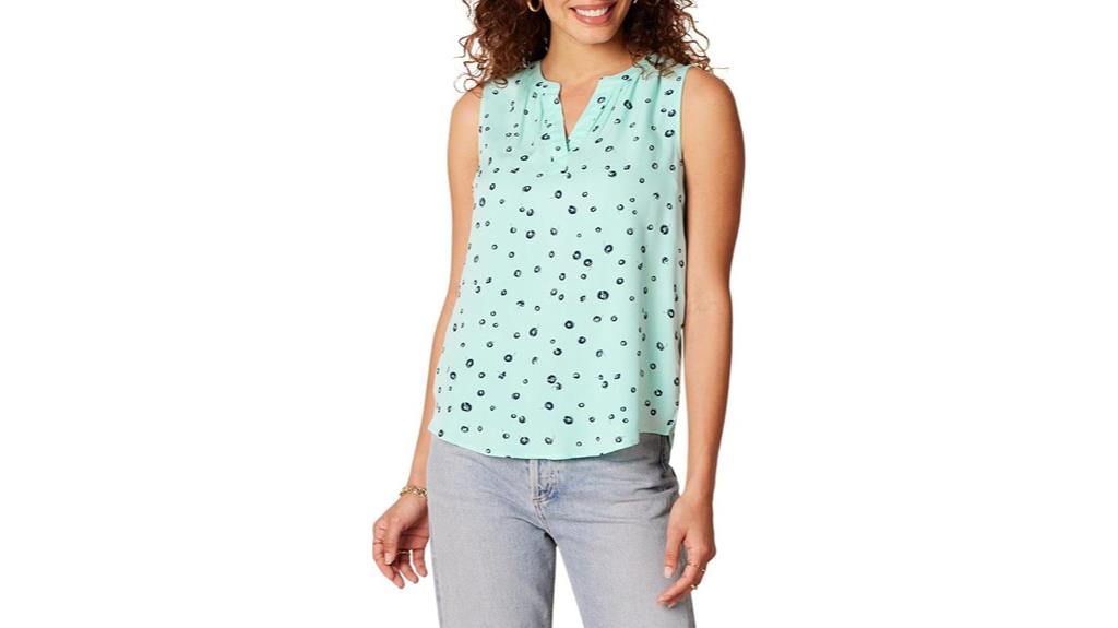 womens sleeveless woven shirt