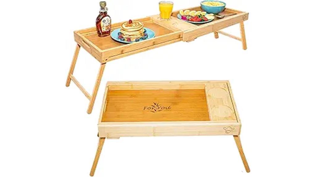 wooden breakfast tray set